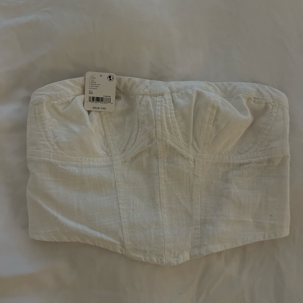 Free People White Bustier Top
